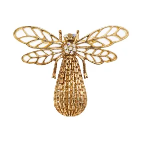 1928 Jewelry Ab Crystal Bee Pin