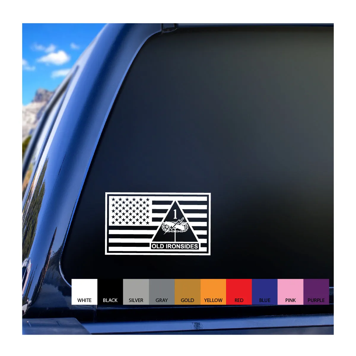 1st Armored US Flag Vinyl Decal