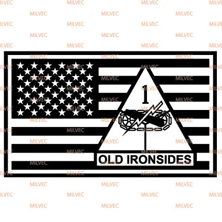 1st Armored US Flag Vinyl Decal