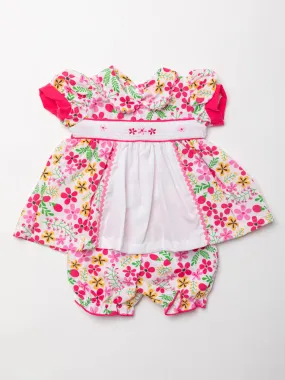 2pc Smocked Dress Set - Floral (0-9Months) (PK6) W22078