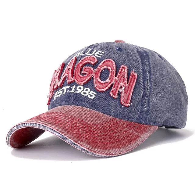 3D Retro ORAGON Embroidered Washed Cotton Baseball Adjustable Snapback Cap