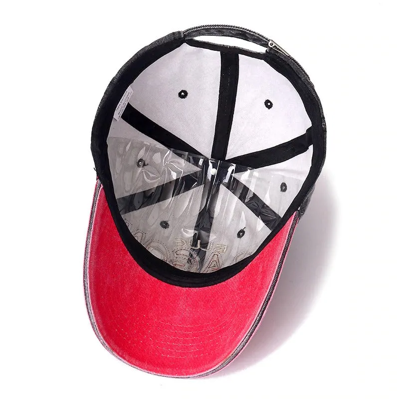 3D Retro ORAGON Embroidered Washed Cotton Baseball Adjustable Snapback Cap