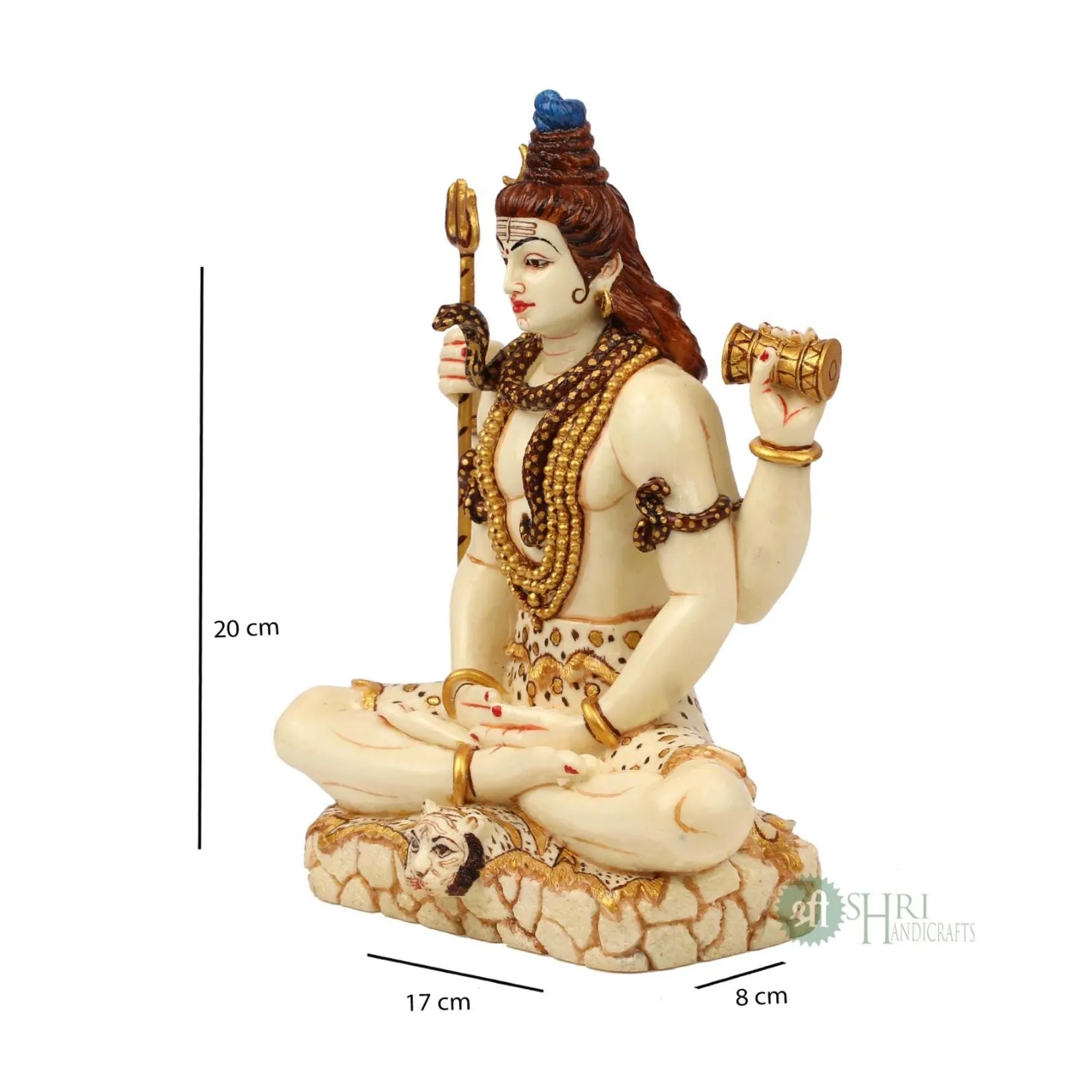 8" LORD SHIVA SITTING FINE PAINTING