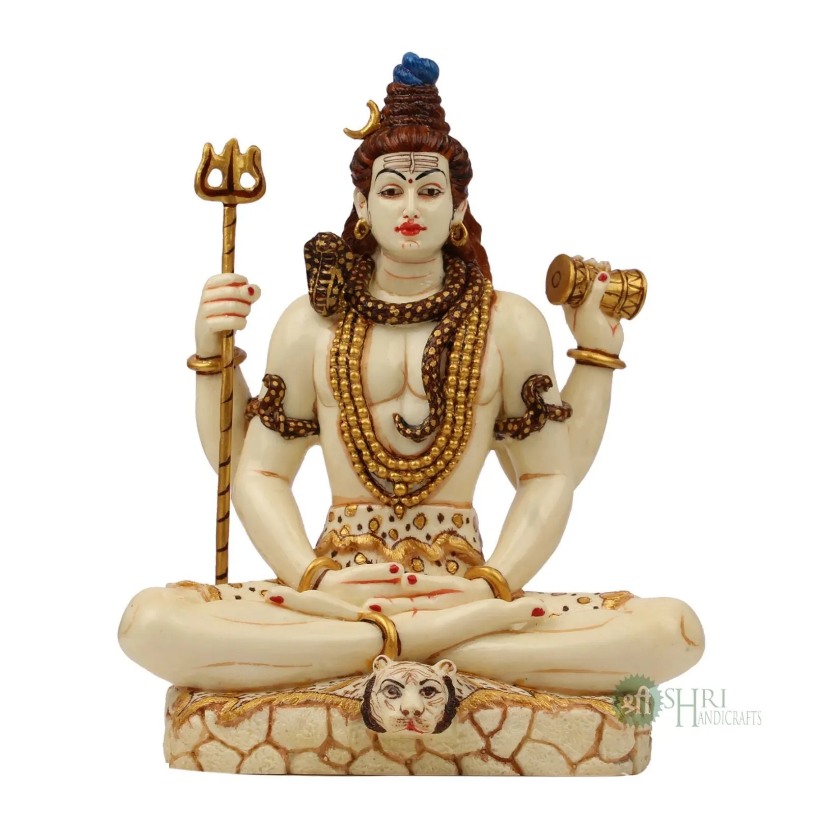 8" LORD SHIVA SITTING FINE PAINTING