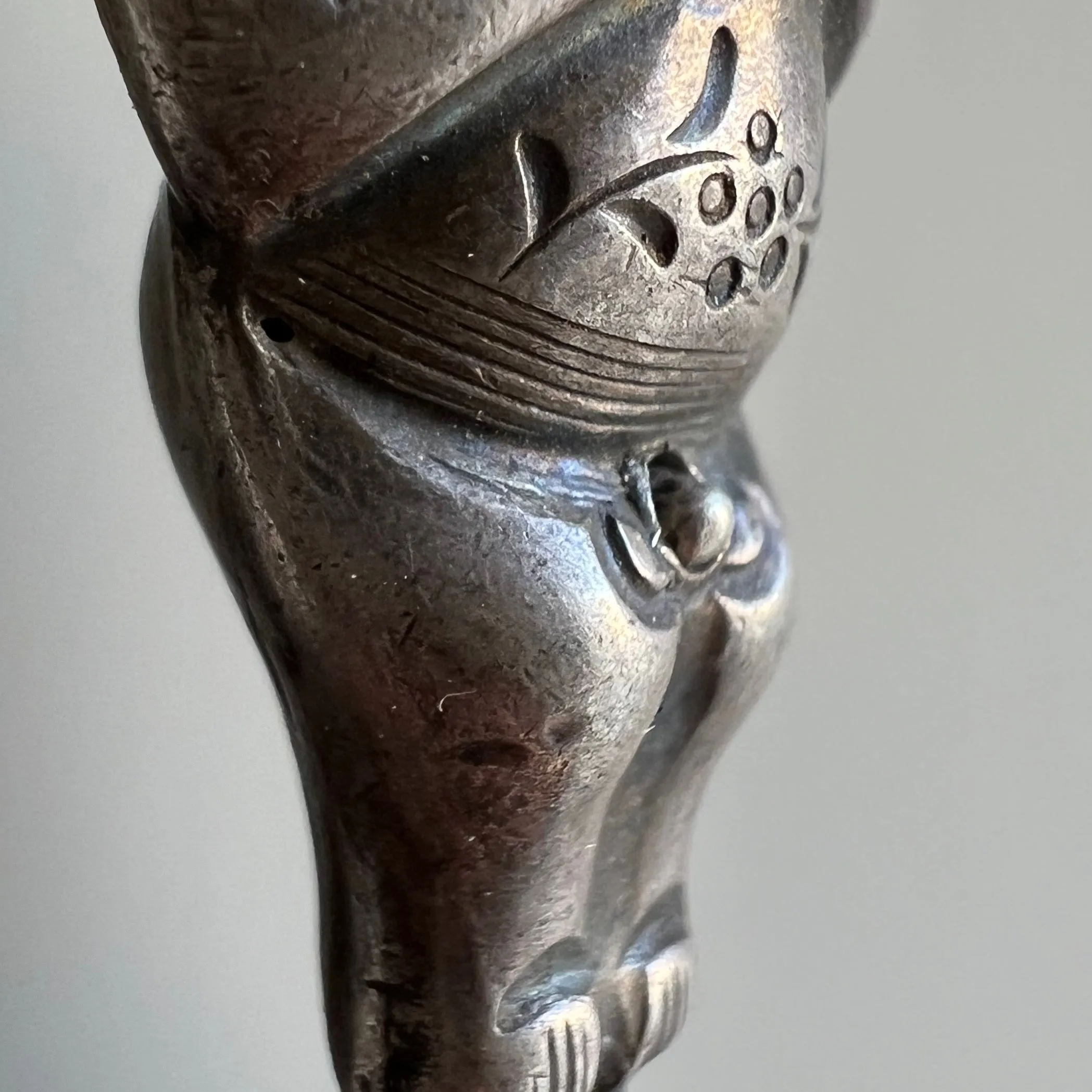 A N T I Q U E // dynamic fellow / Qing dynasty silver fertility figure / a pendant