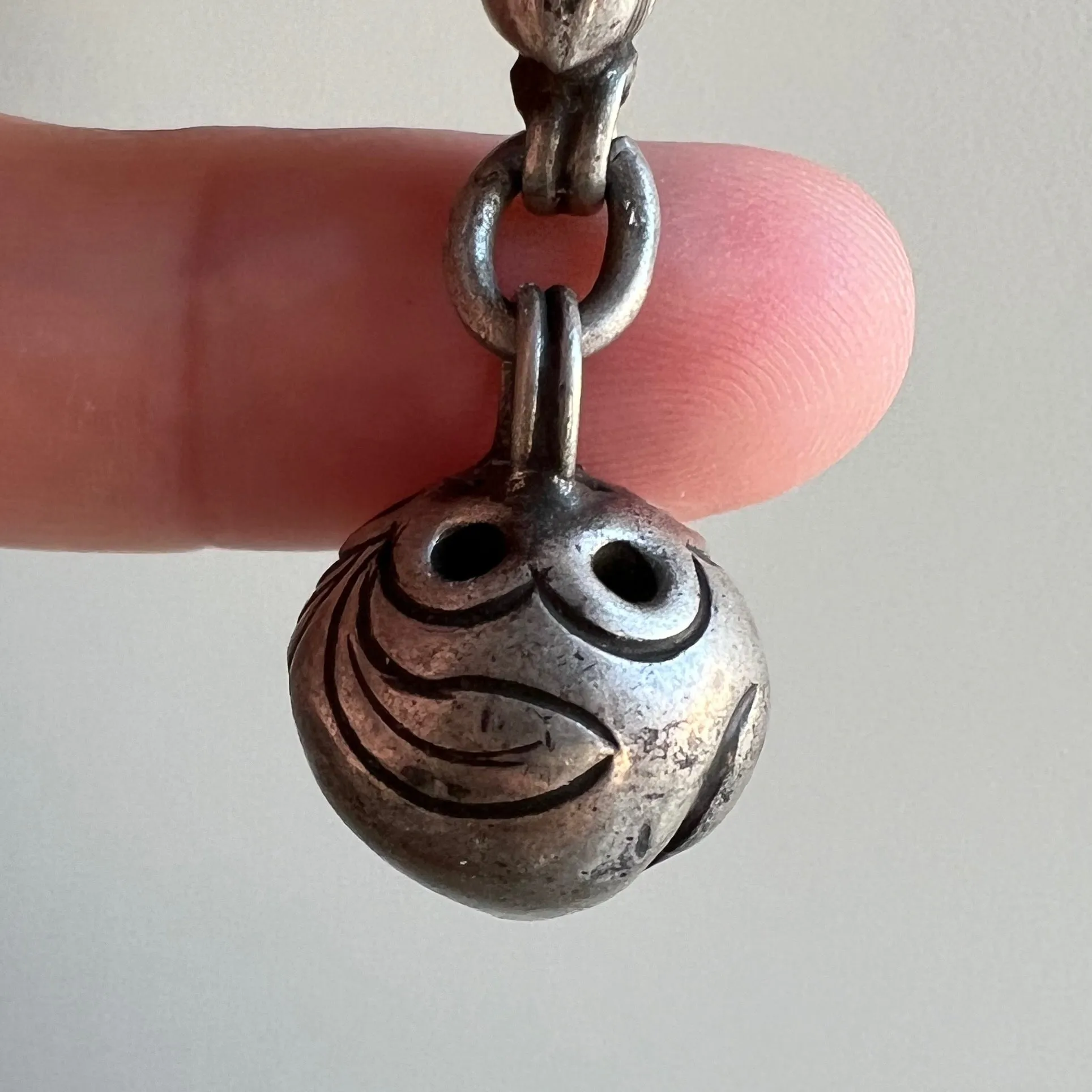 A N T I Q U E // dynamic fellow / Qing dynasty silver fertility figure / a pendant