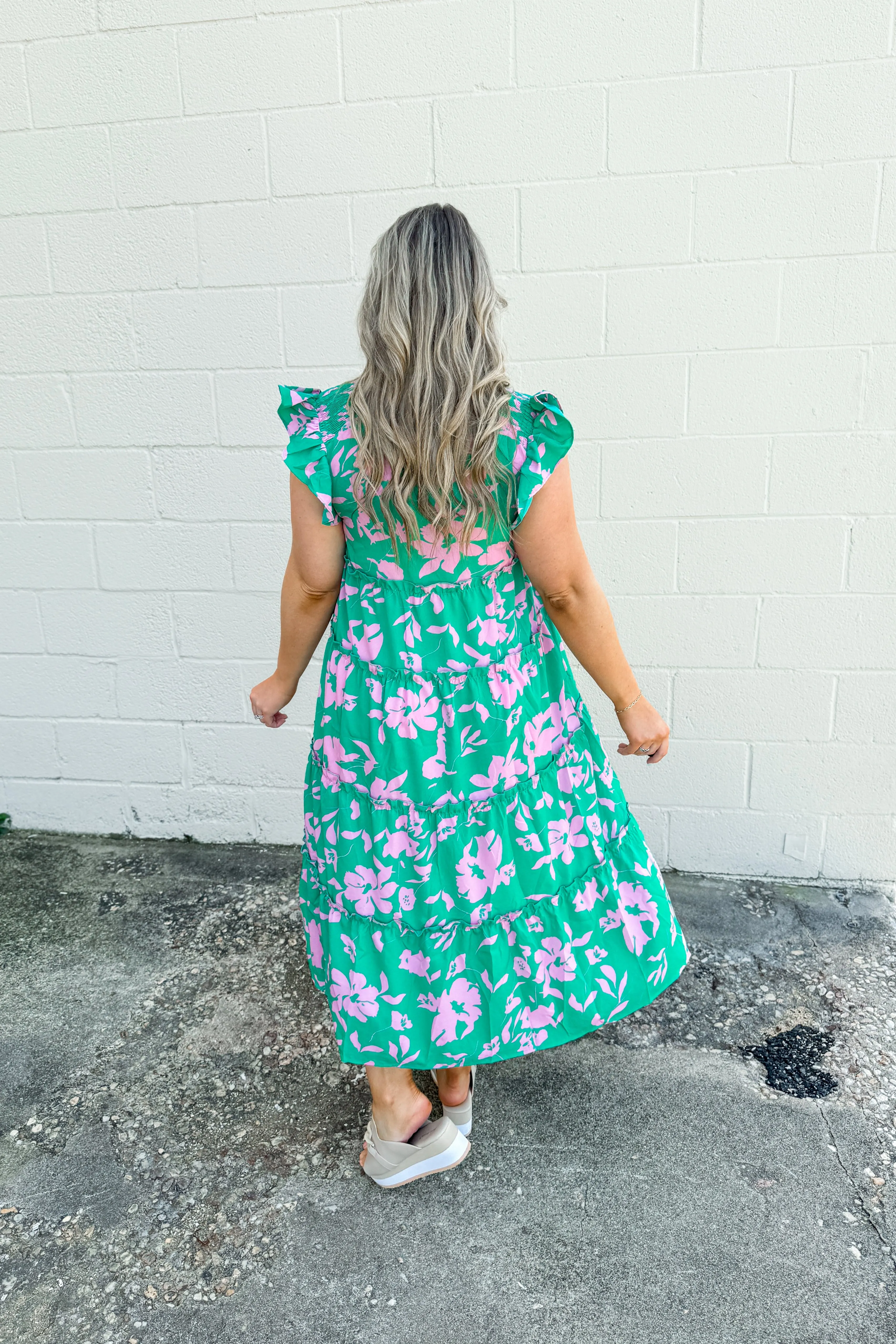 A Wonderful Place Tiered Midi Dress