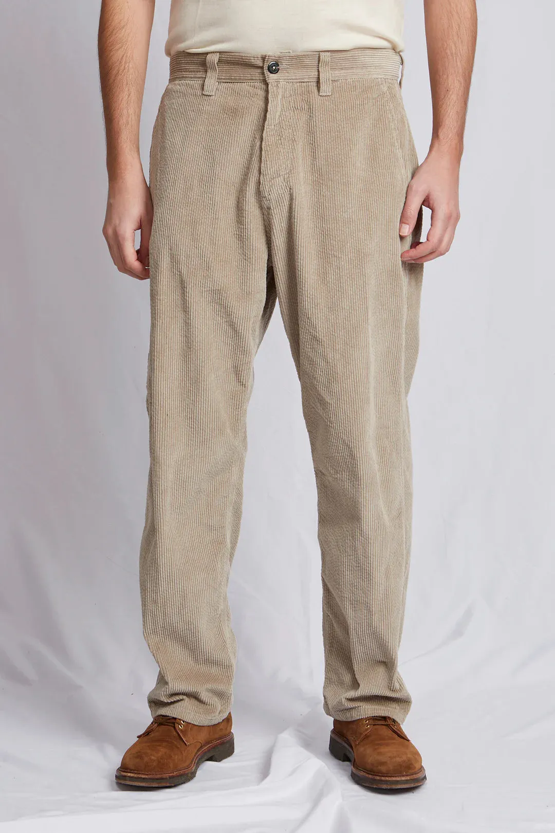 ABCL Stone Grey Cotton Corduroy Carpenter Mastro Pant