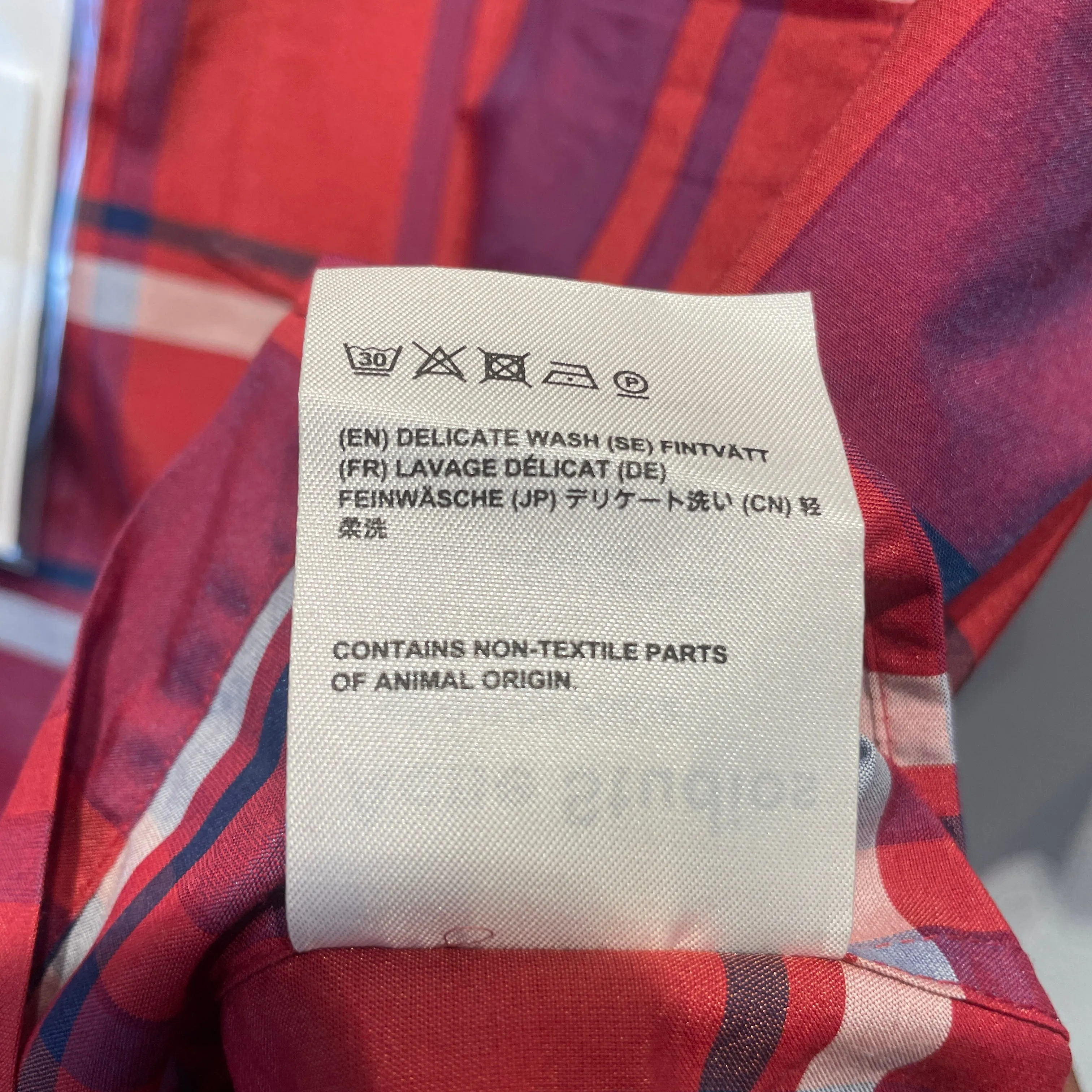 Acne Studios/SS Shirt/48/Cotton/RED/Plaid/