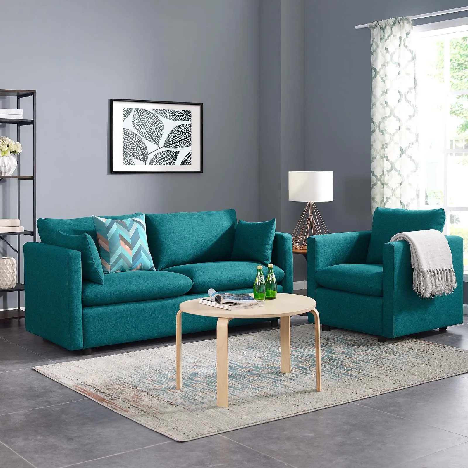 Activate Upholstered Fabric Sofa and Armchair Set