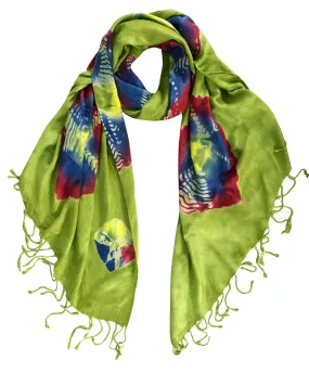 All Seasons Retro Print Colorful Tie Dye Pashmina Shawl Scarf