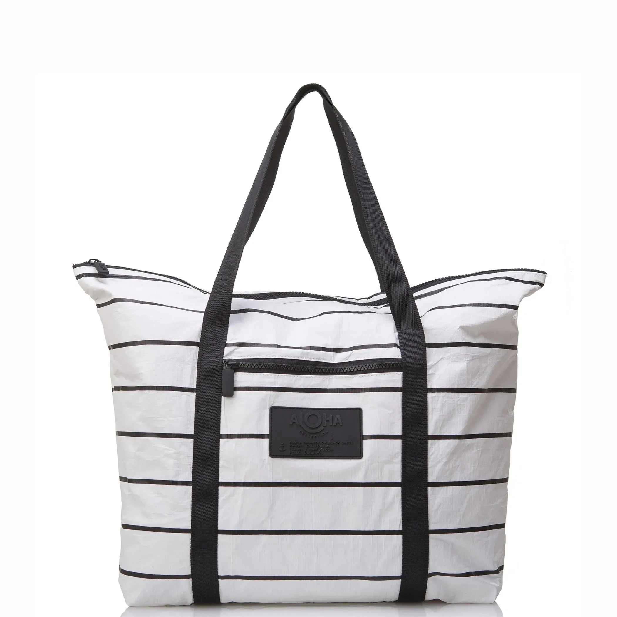 Aloha Pinstripe Zipper Tote