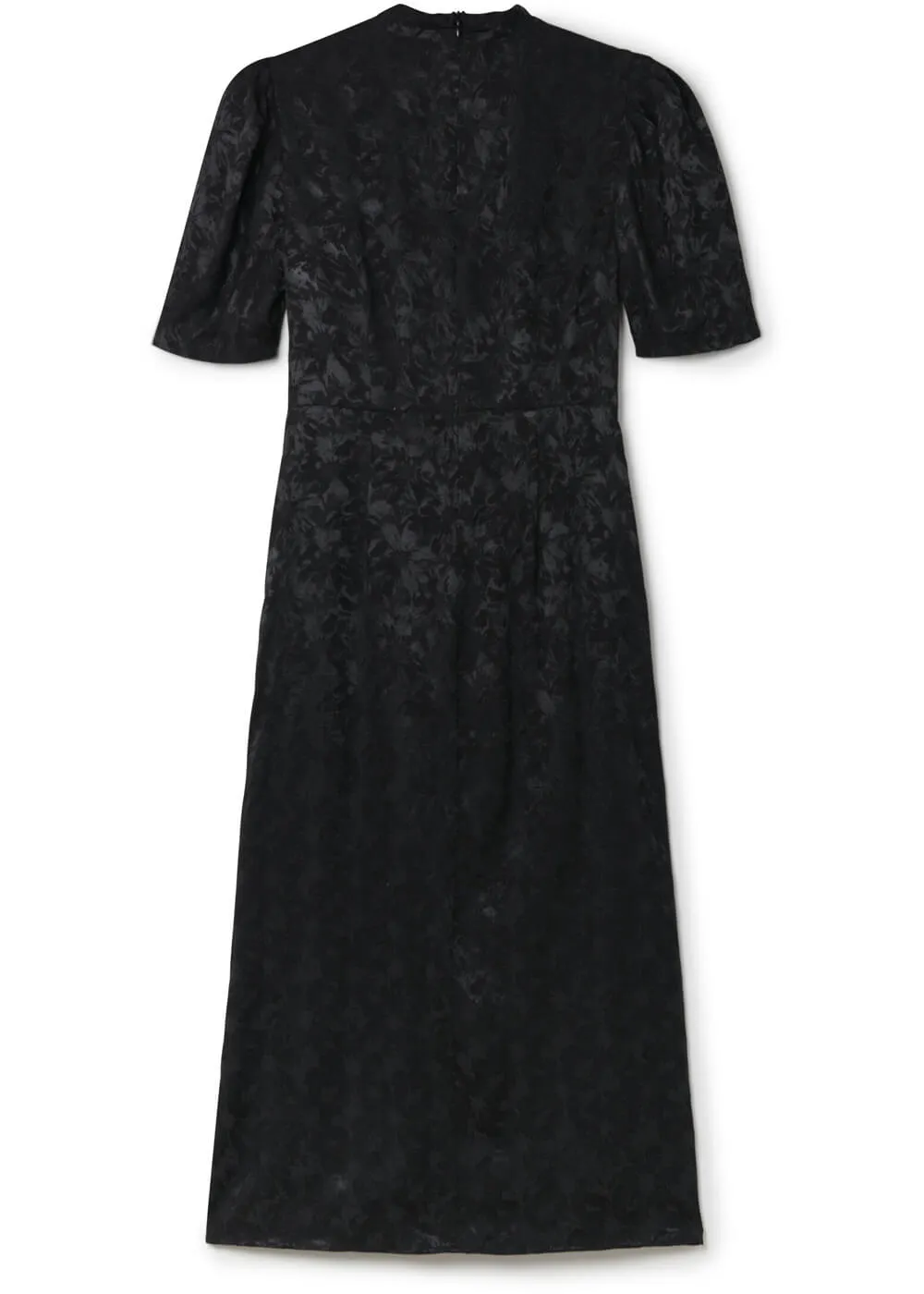 Another Sunday Viola Jacquard 70's Midi Dress Black