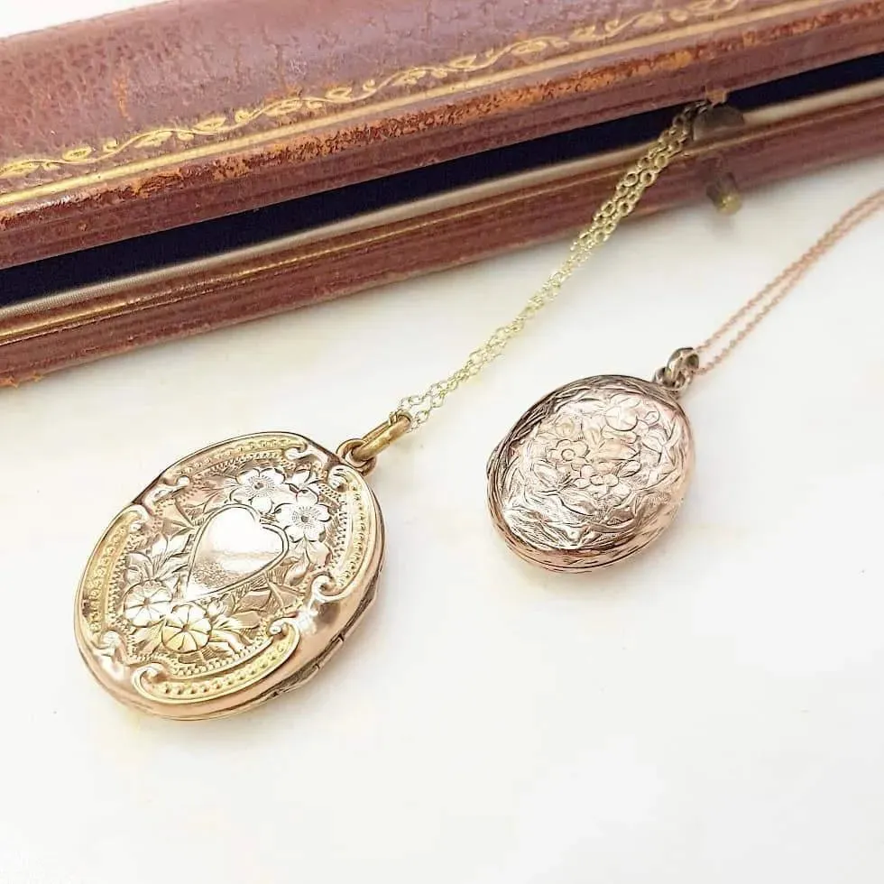 Antique Victorian Gilt Locket Necklace