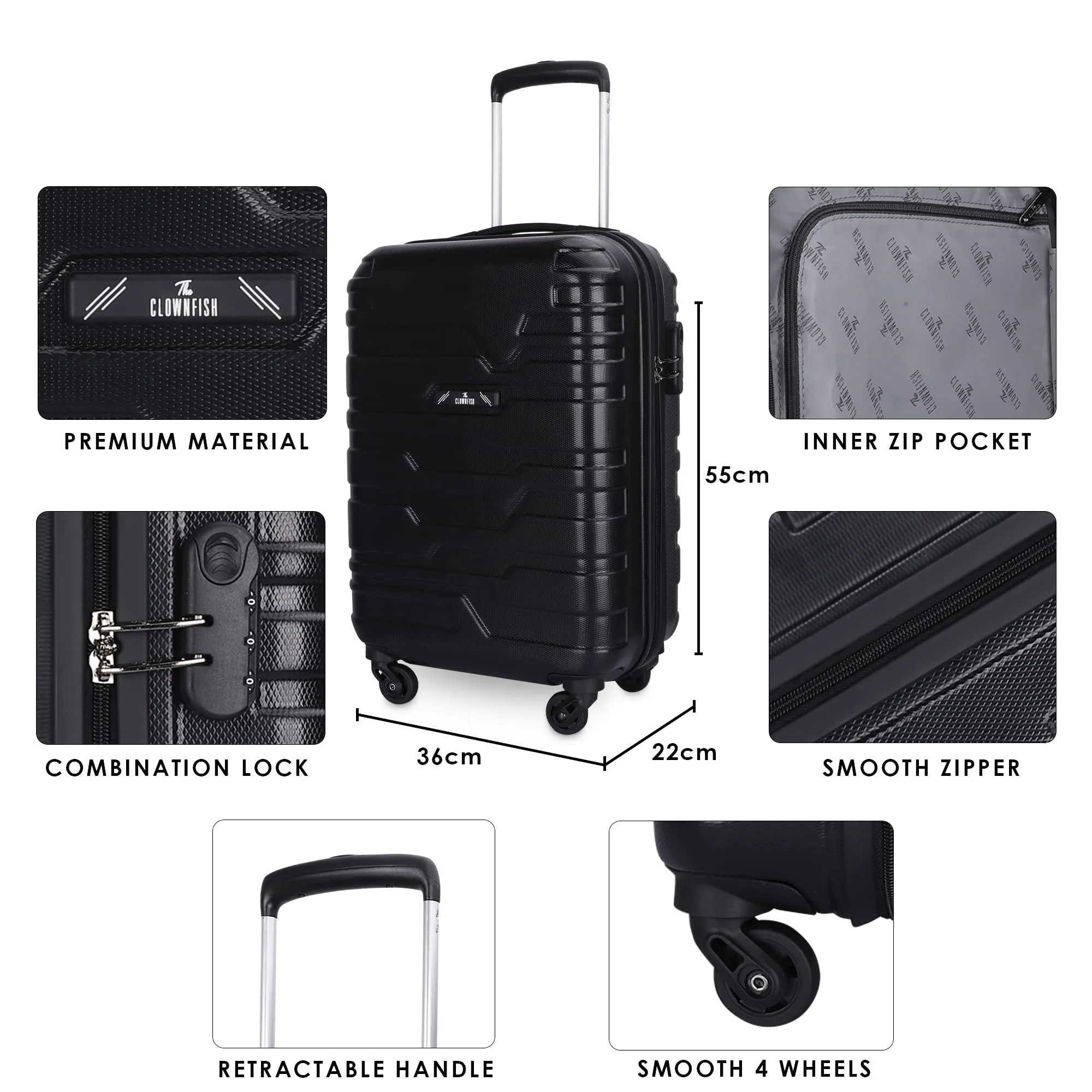 Arsenio Series  Cabin Luggage Dark Grey (Small)