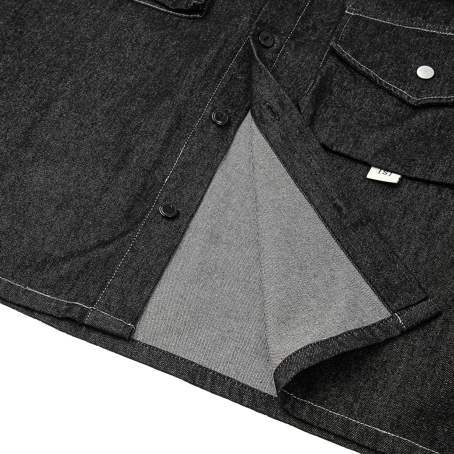 A[S]USL MULTI POCKET DENIM SHIRT-BLACK