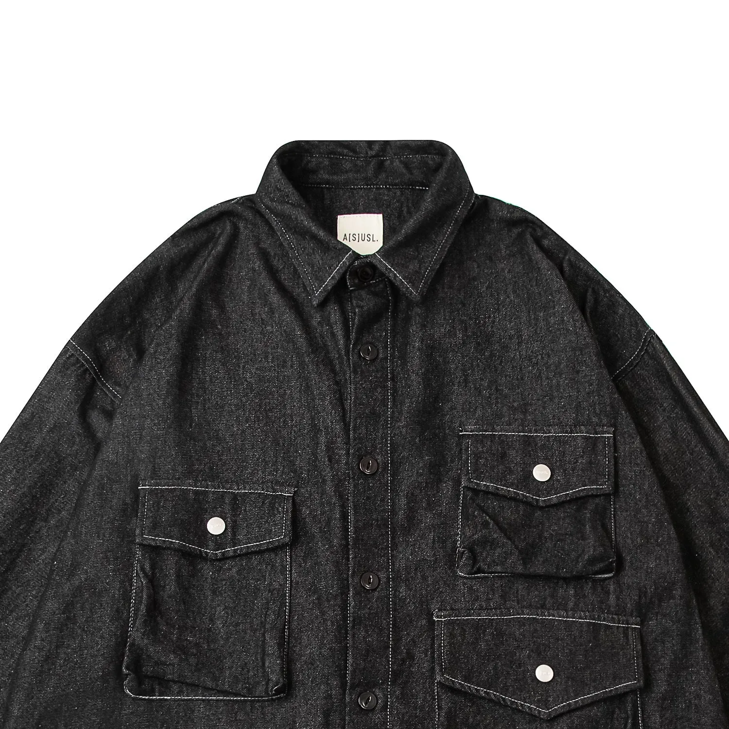 A[S]USL MULTI POCKET DENIM SHIRT-BLACK