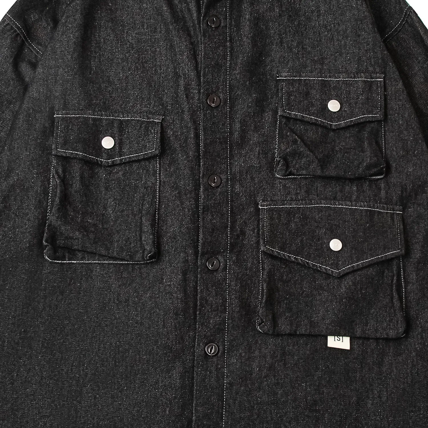 A[S]USL MULTI POCKET DENIM SHIRT-BLACK