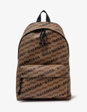 Balenciaga Beige Signature BB Monogram Medium Backpack