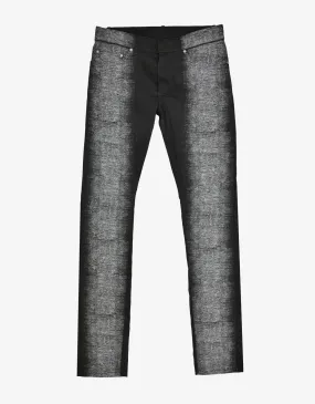 Balenciaga Black Spray Paint Effect Slim Cotton Jeans