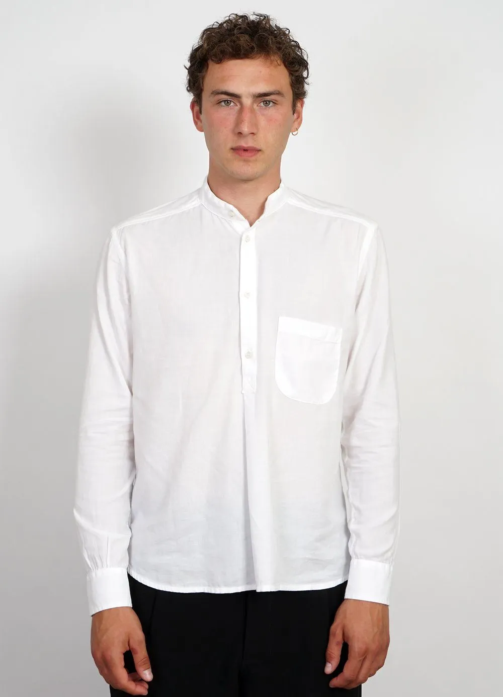 BASTIAN | Casual Pull On Shirt | White