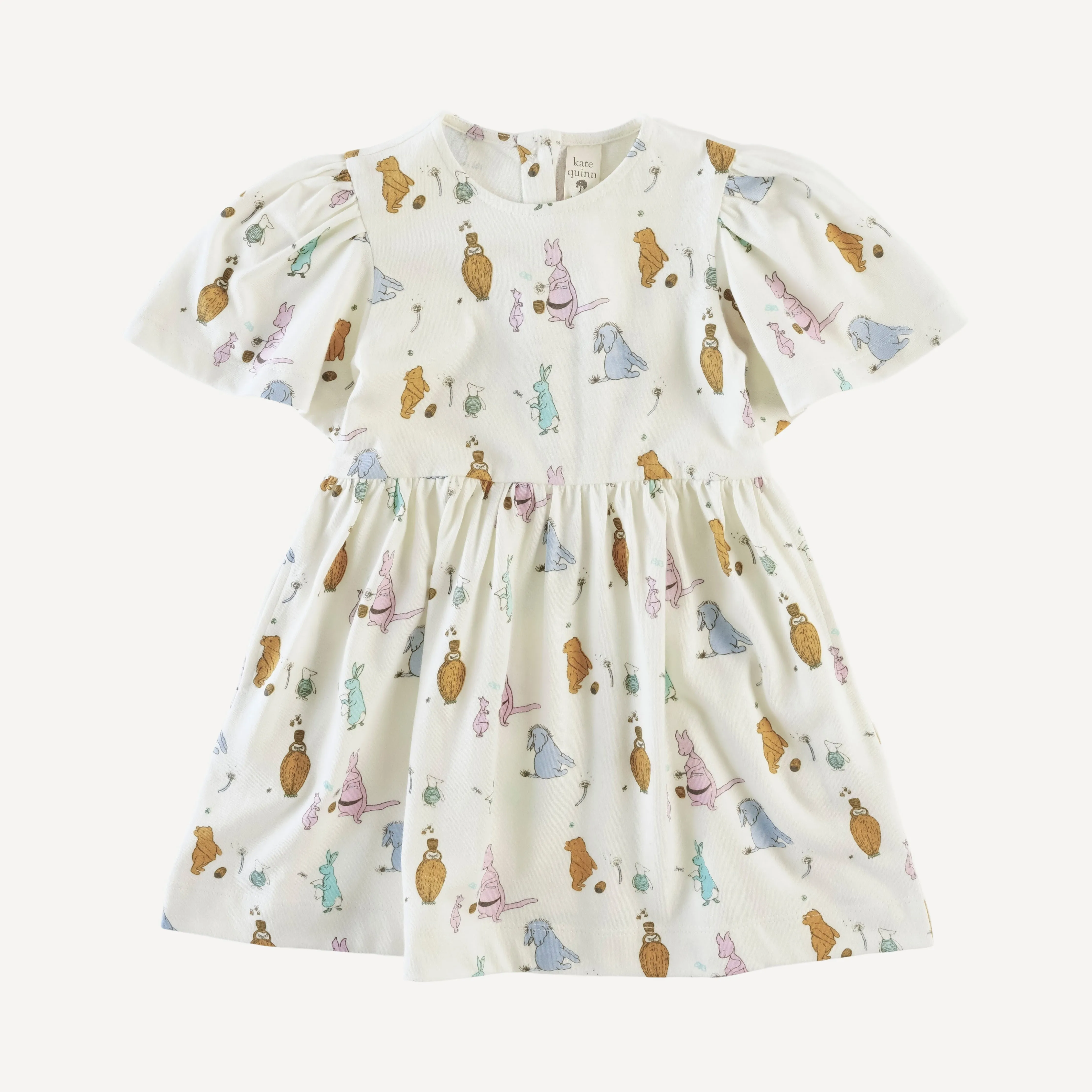 bell sleeve dress | coconut pooh   friends | organic cotton jersey