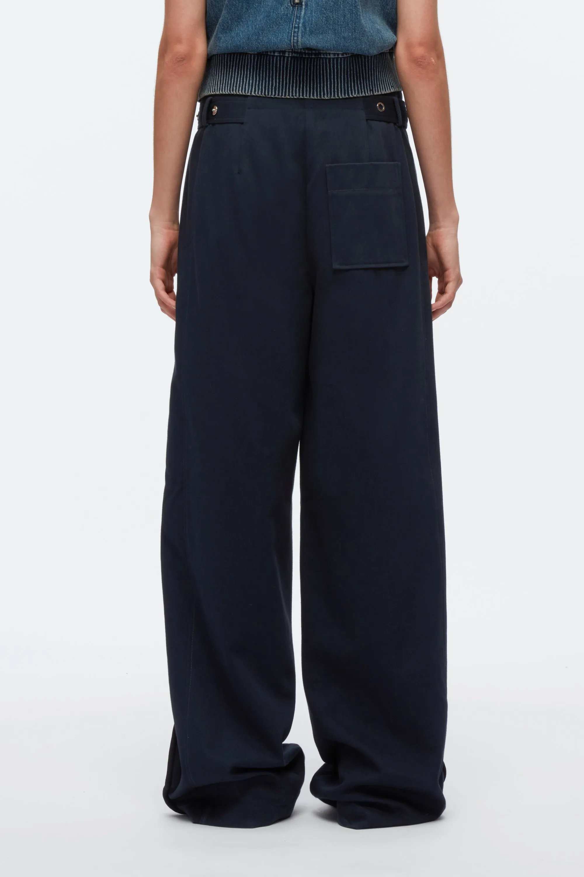 Belted Utility Pants With Panel Detail