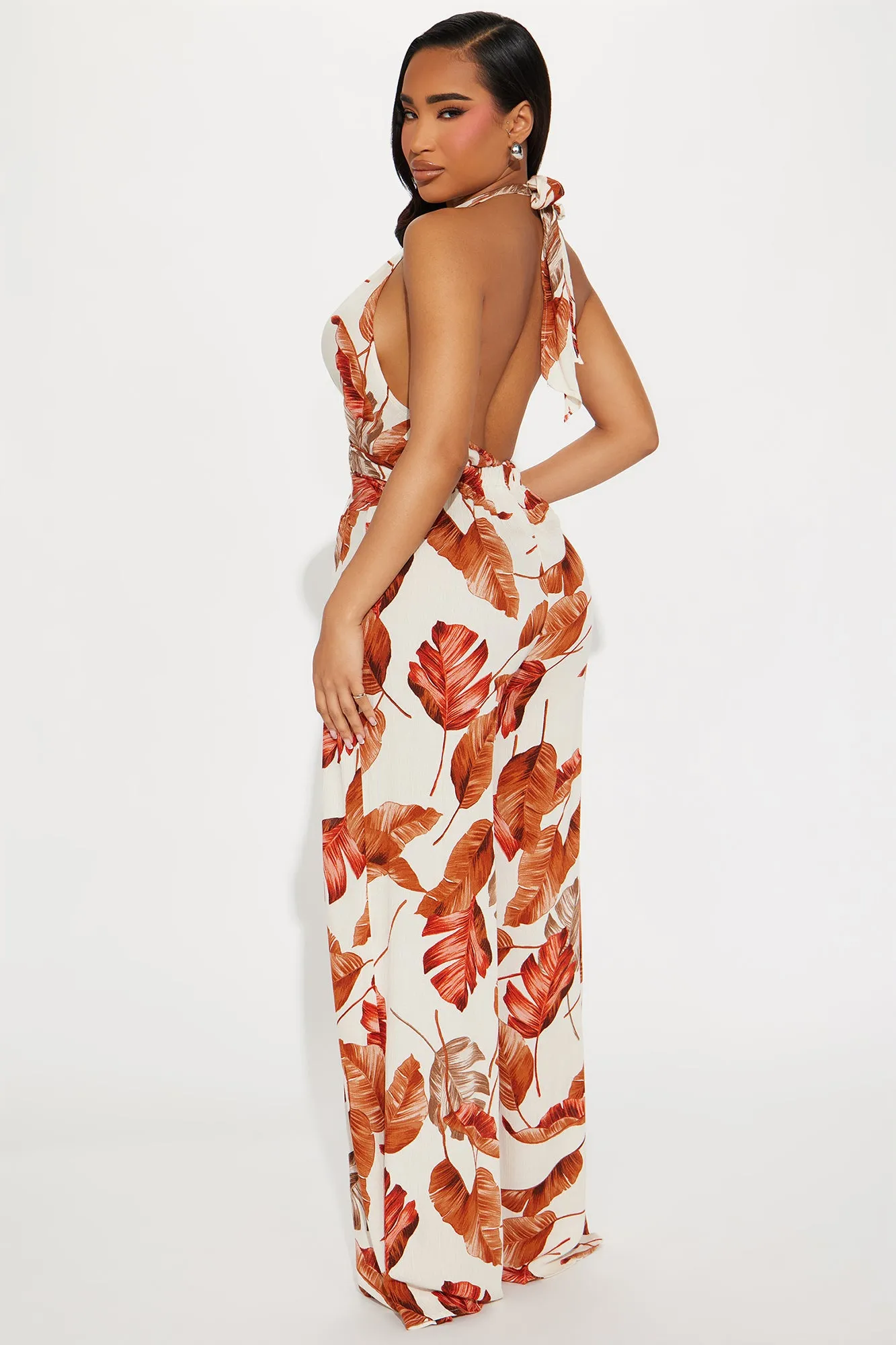 Bianka Tropical Jumpsuit - Brown/combo