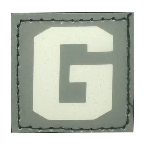 BIG LETTER G PATCH - BLUE GLOW IN THE DARK