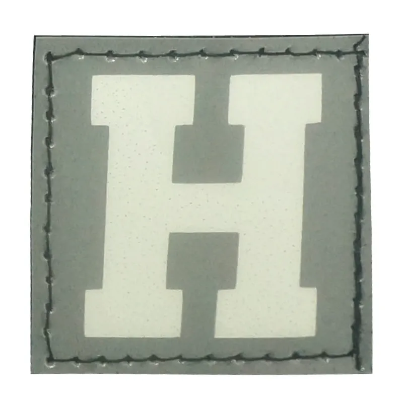 BIG LETTER H PATCH - BLUE GLOW IN THE DARK