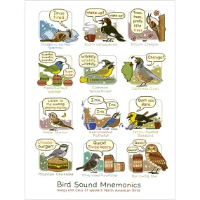 Bird Sound Mnemonics Print (Western)