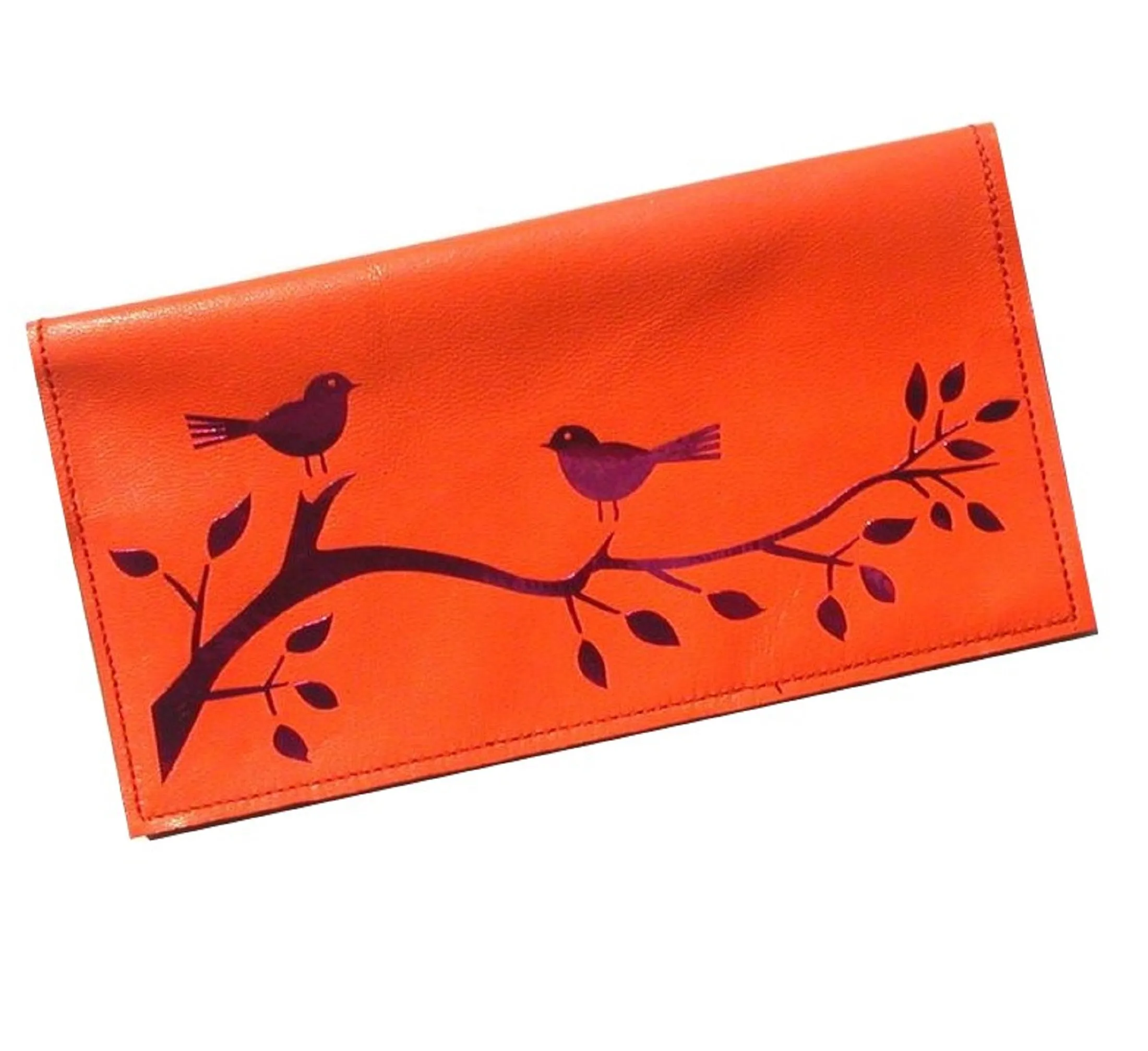 Birds In a Tree Leather Checkbook Cover