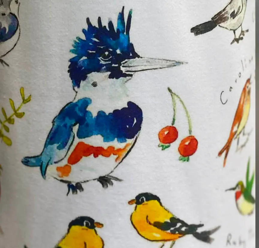 Birds of my Garden Fabric Lampshade