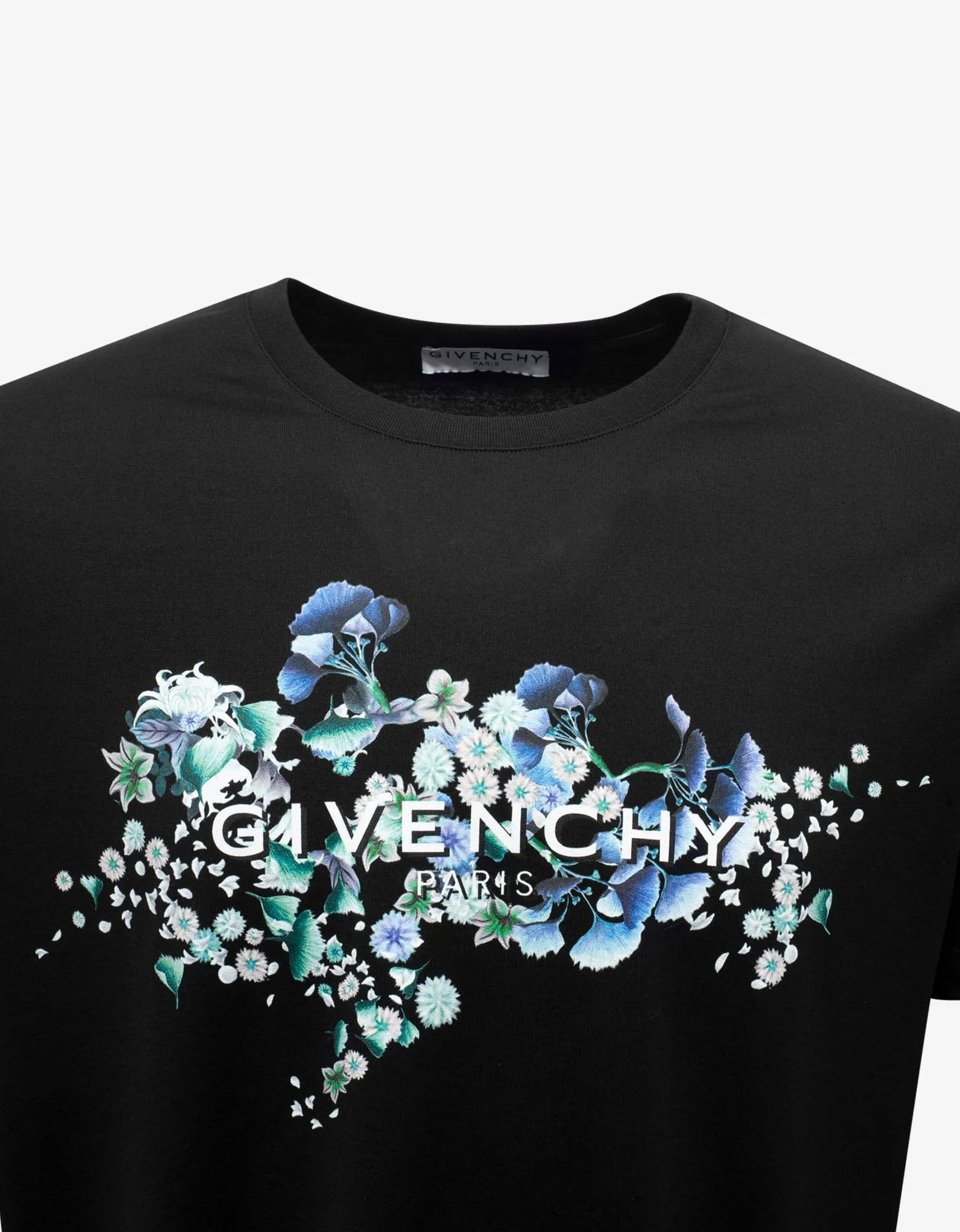 Black Floral Print T-Shirt -