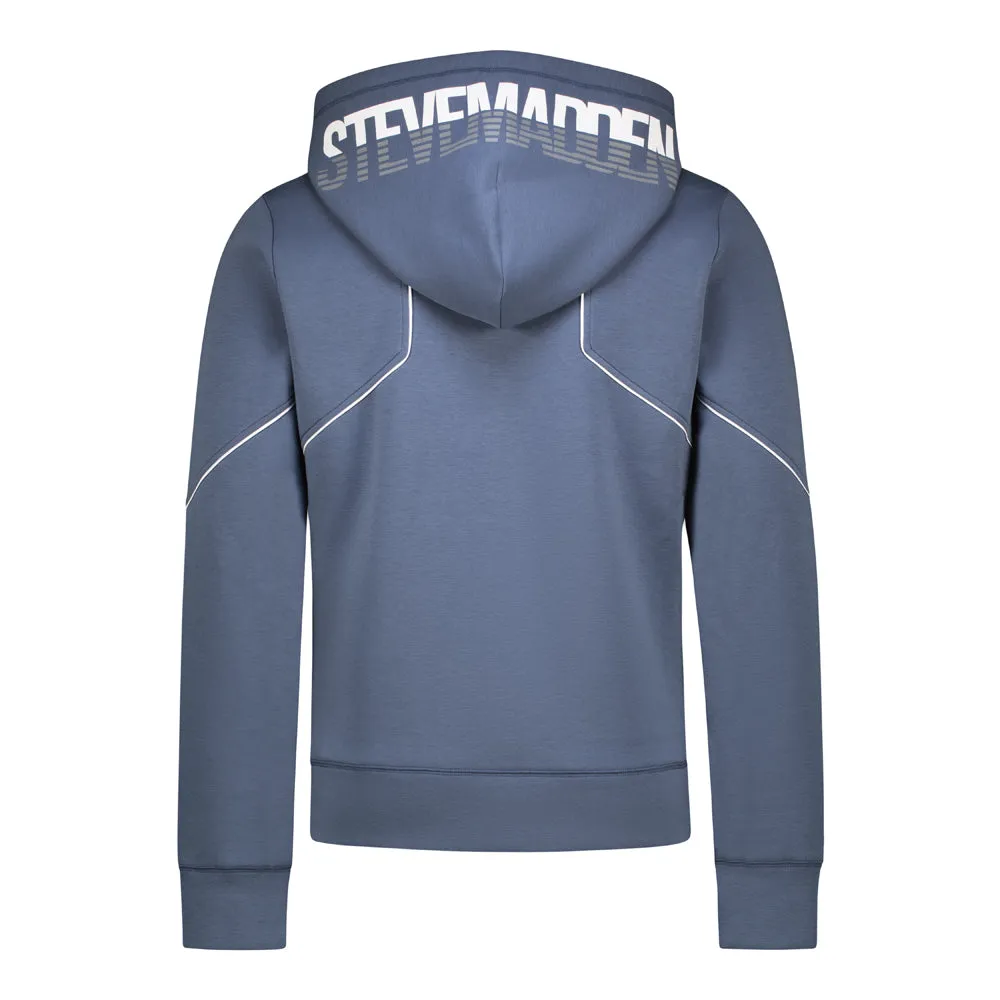 BLUE GREY SCUBA ZIP THRU HOODED SWEAT