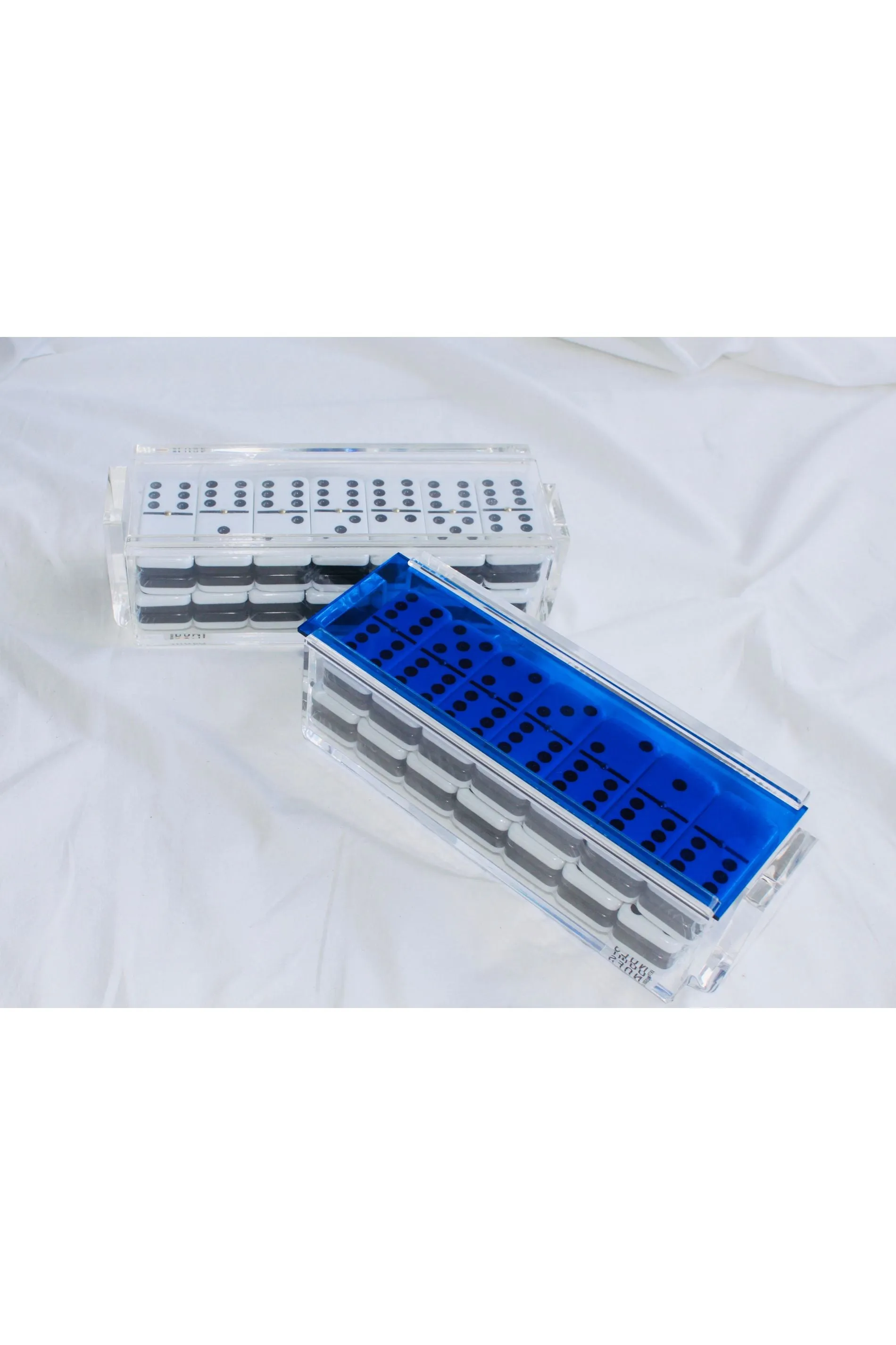 Blue Lucite Domino Set