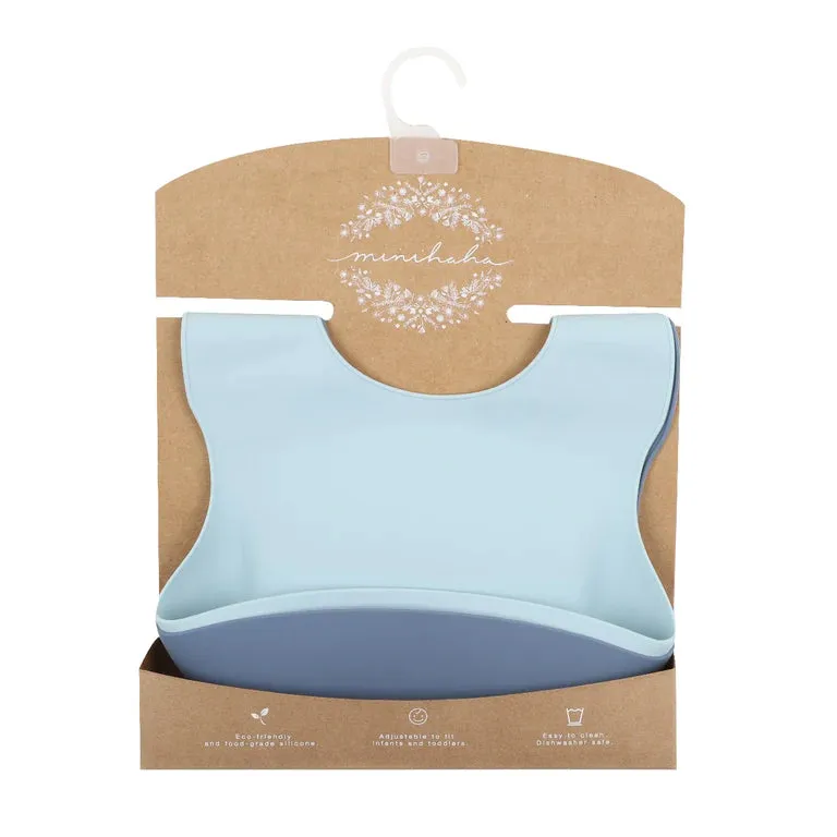 BLUE SHADES SILICONE BIBS 2 PACK