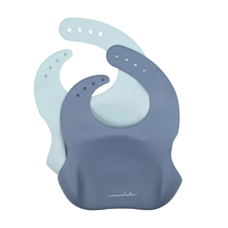 BLUE SHADES SILICONE BIBS 2 PACK