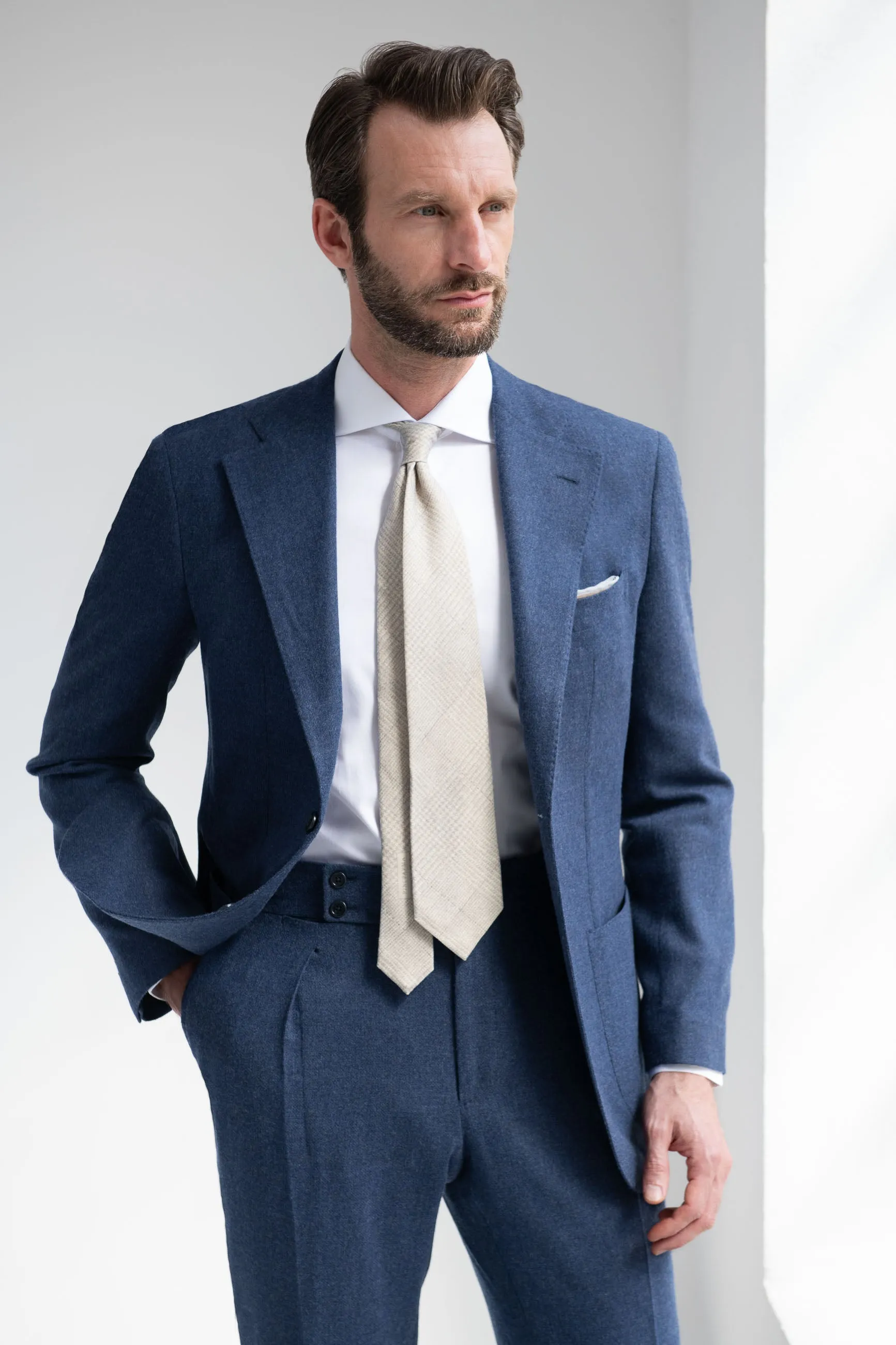 Bluette wool and cashmere suit - Made in Italy