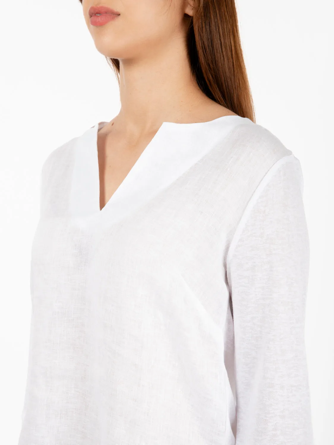 Blusa con maniche a 3/4 bianco