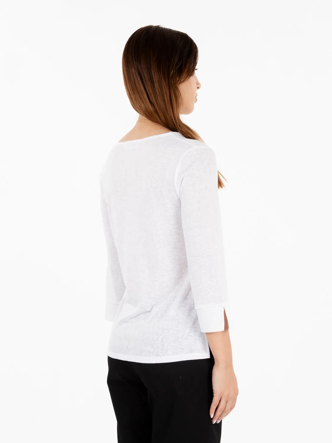 Blusa con maniche a 3/4 bianco