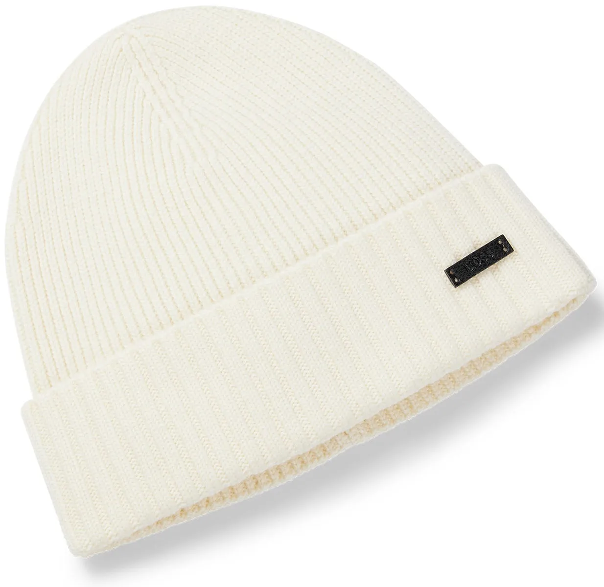 Boss Fati Beanie Hat In White For Women