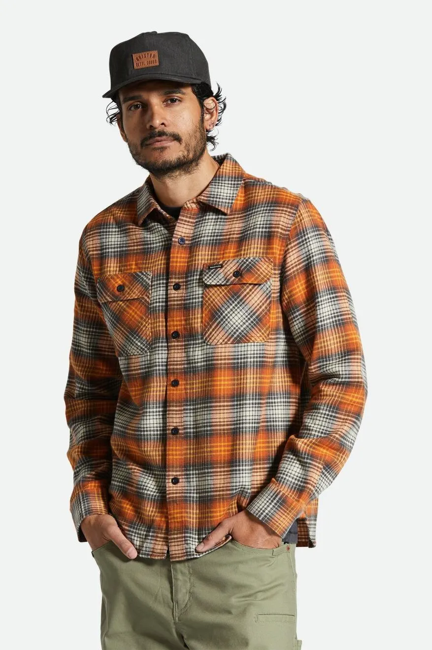 Bowery Lightweight Ultra Soft L/S Flannel - Terracotta/Black