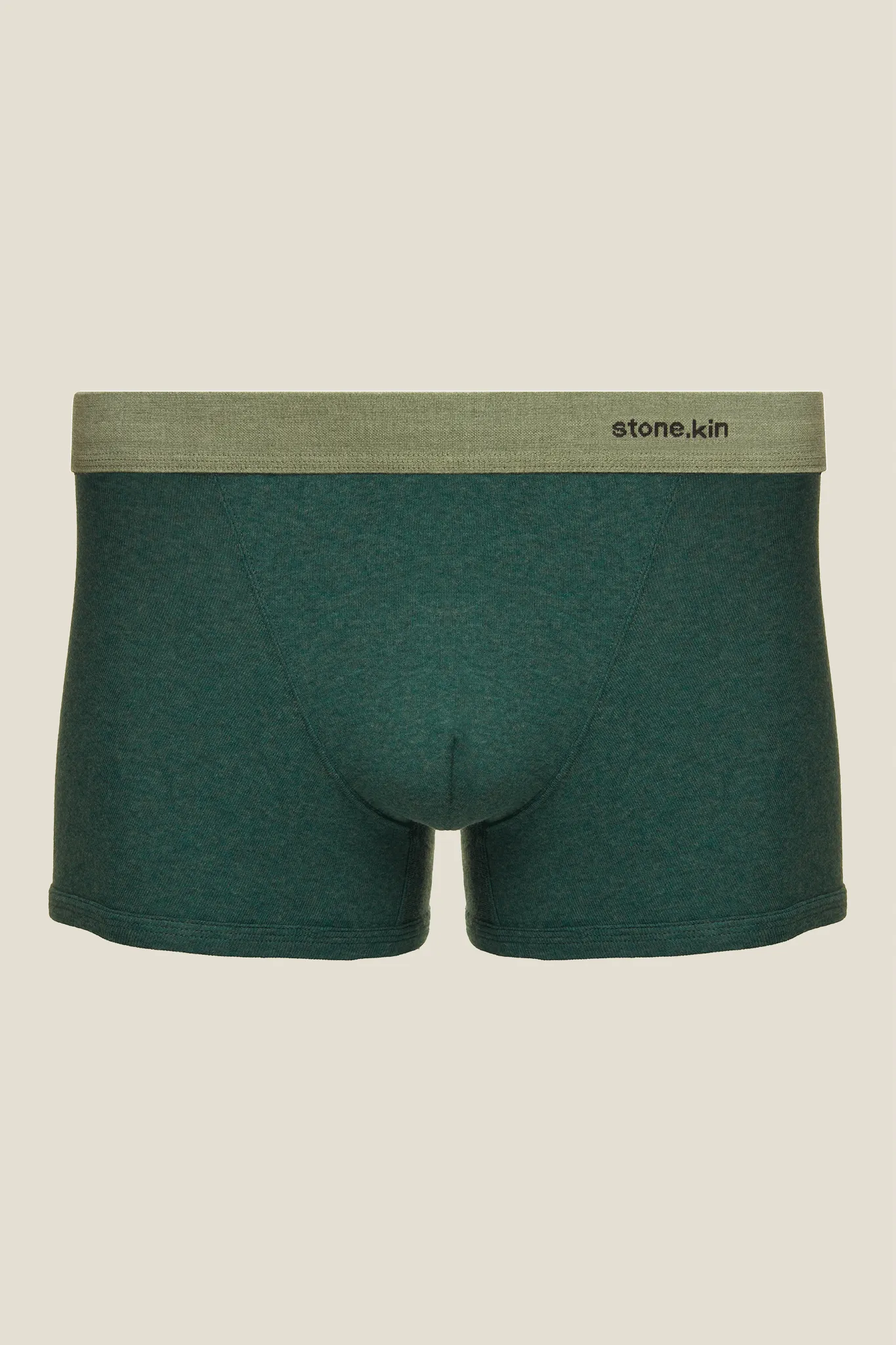 Boxer Brief in Organic Cotton Rib - Teal & Sage