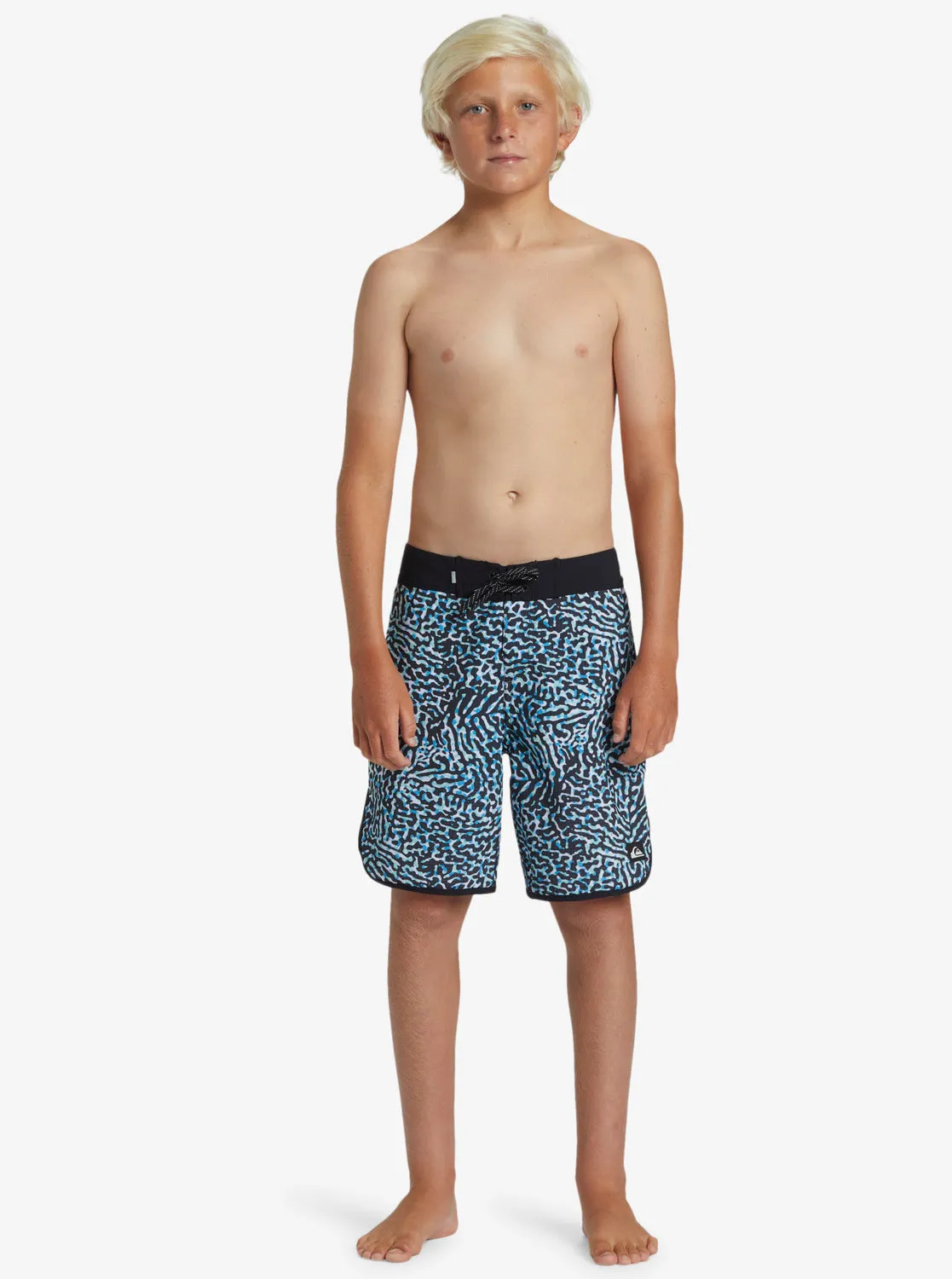 Boys 8-16 Highline Scallop 19" Boardshorts - Swedish Blue