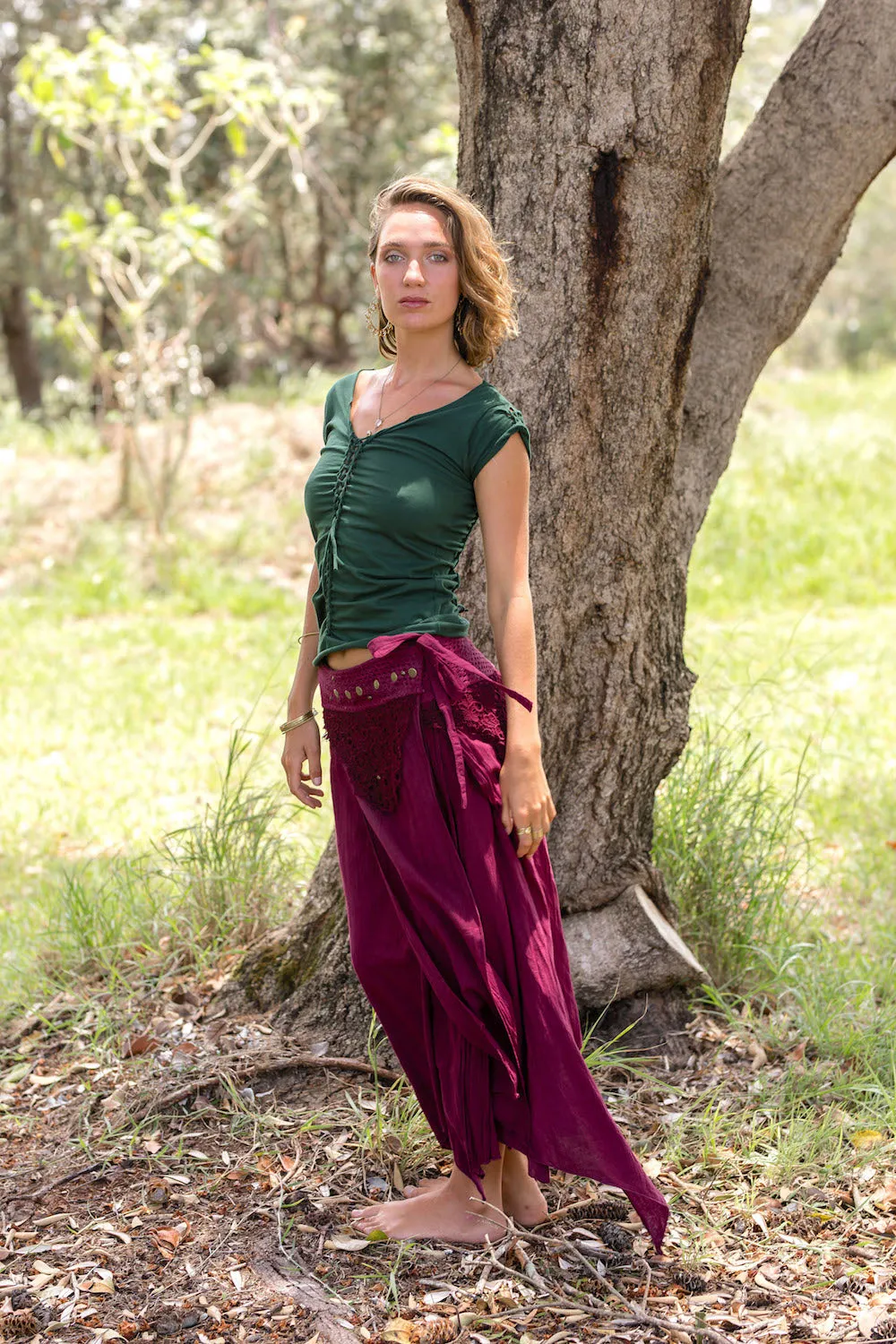 BRAIDED TOP EMERALD GREEN