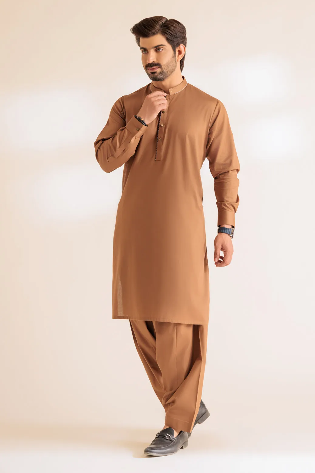 BUFF-COTTON-KURTA SHALWAR - (KSRS24-015) BIN 58 M9