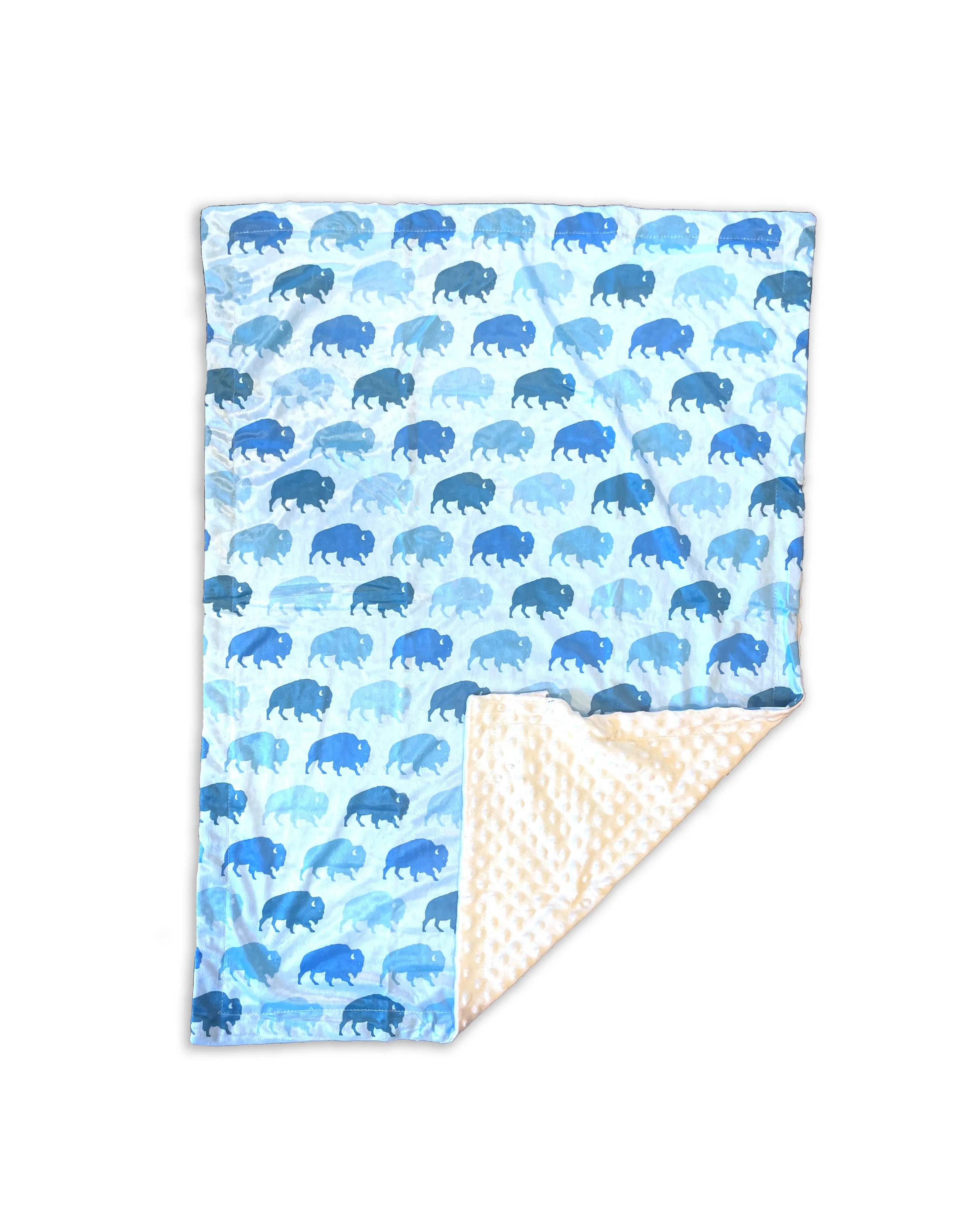 Buffalo Blue - 30 x 40  Minky Fleece Baby Blanket