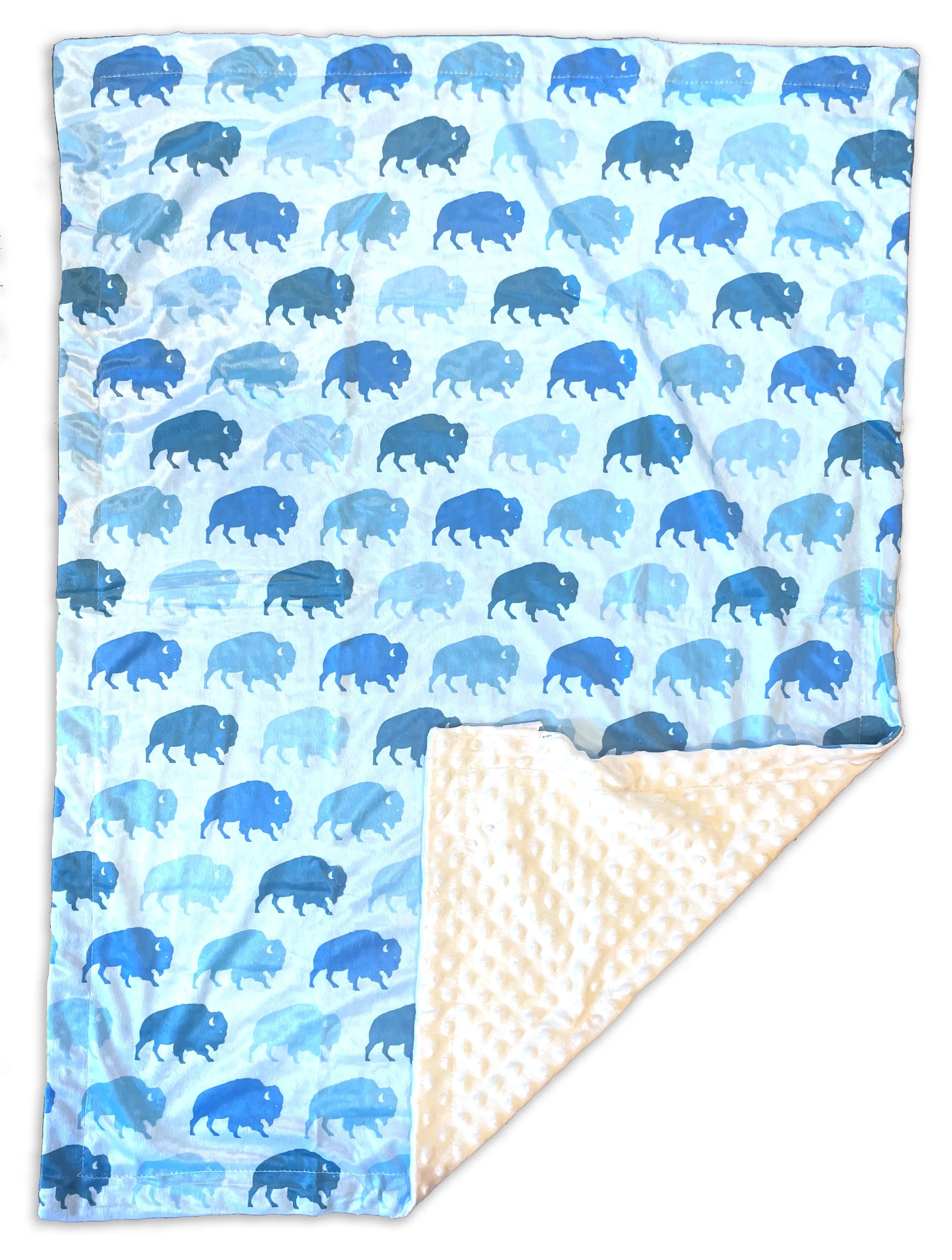 Buffalo Blue - 30 x 40  Minky Fleece Baby Blanket