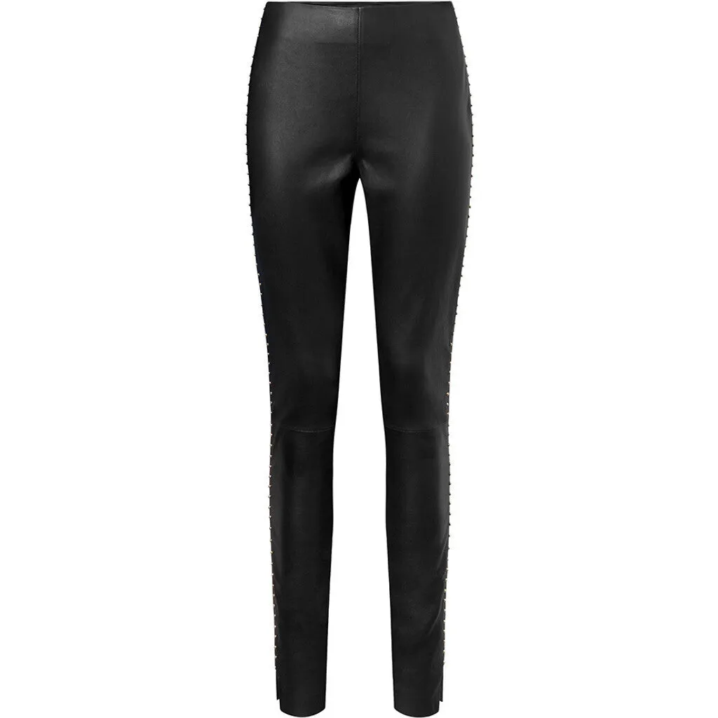 Caisey leather leggings with rivets / 51010 - Gold